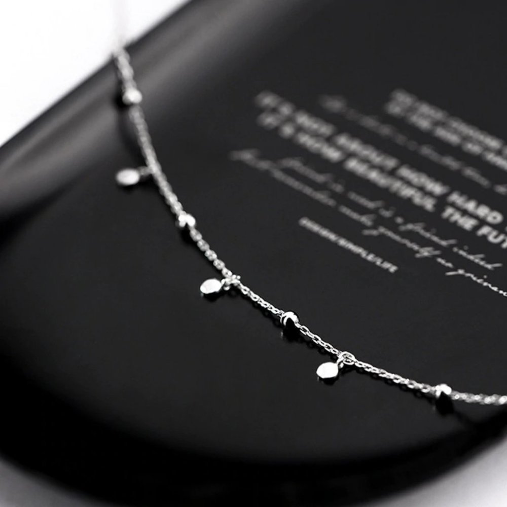 *NEW 925 Sterling Silver Coin Disc Bead Necklace - Picture 7 of 8